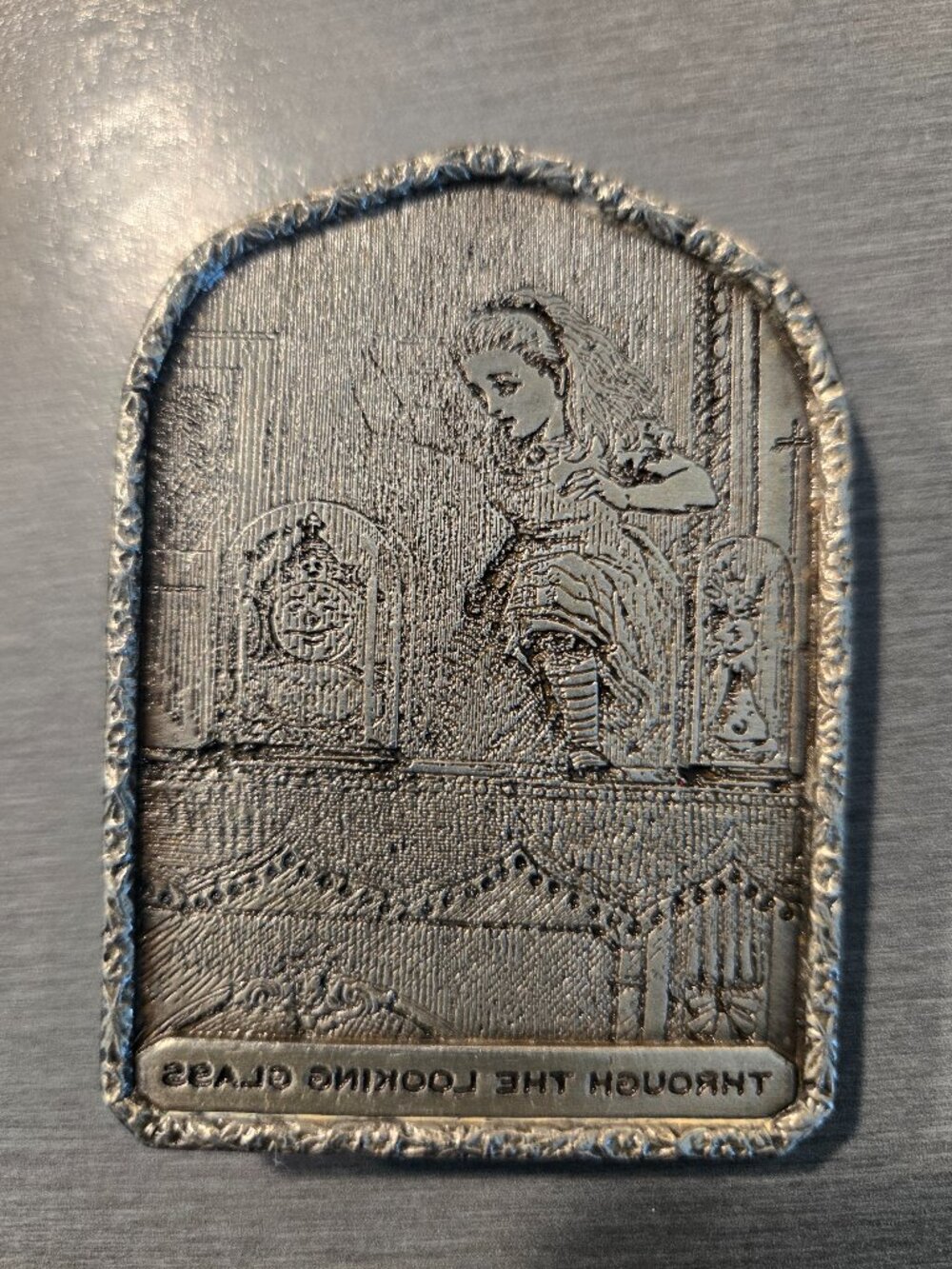 Vintage alice in wonderland belt buckle